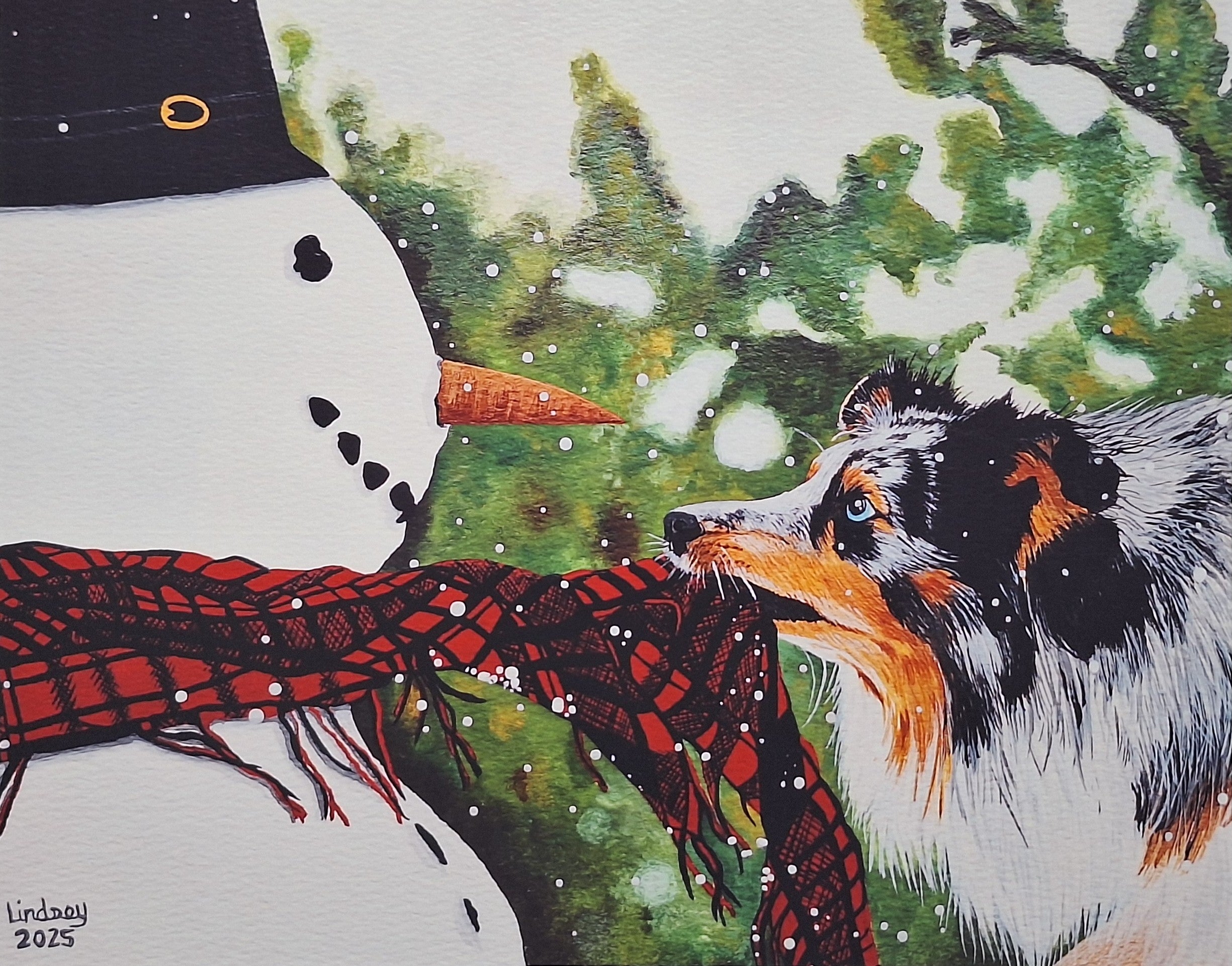 Dog Snowman