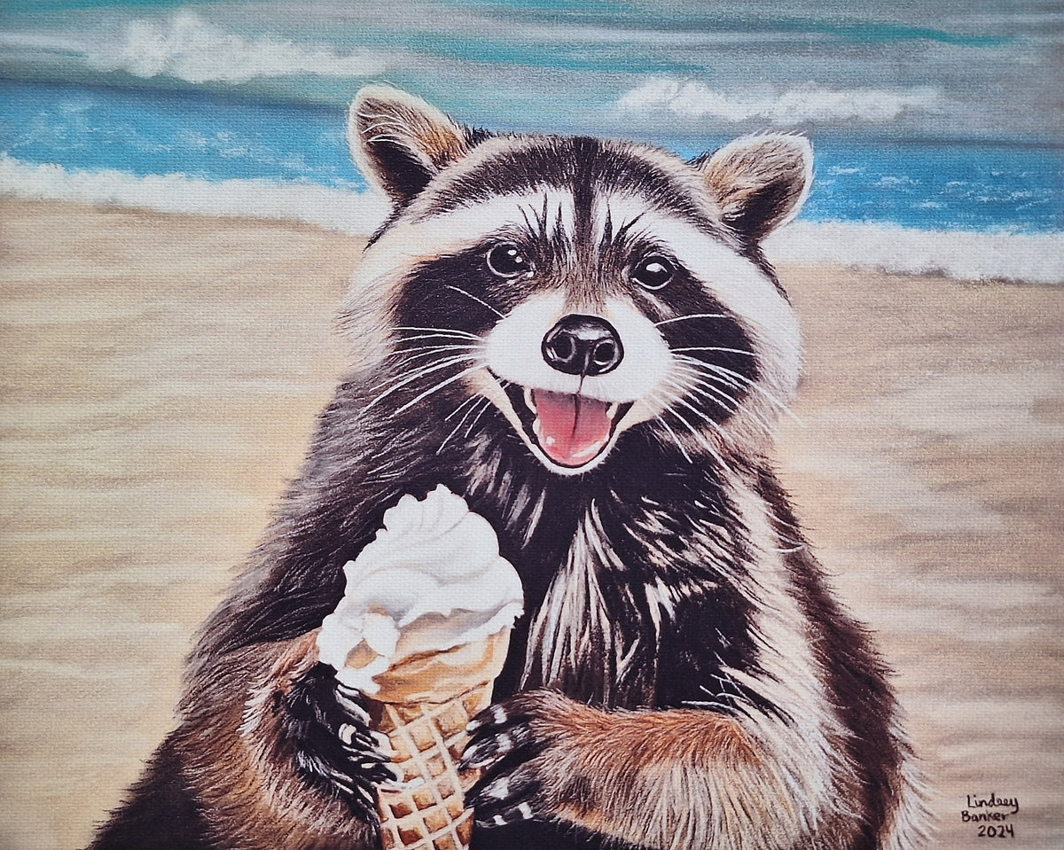 Raccoon with an Ice Cream